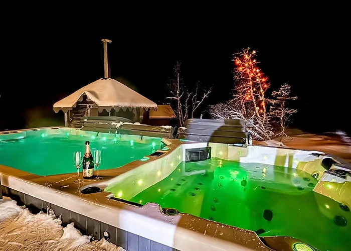 New Cozy And Large Lodge With Private Jacuzzi And Sauna